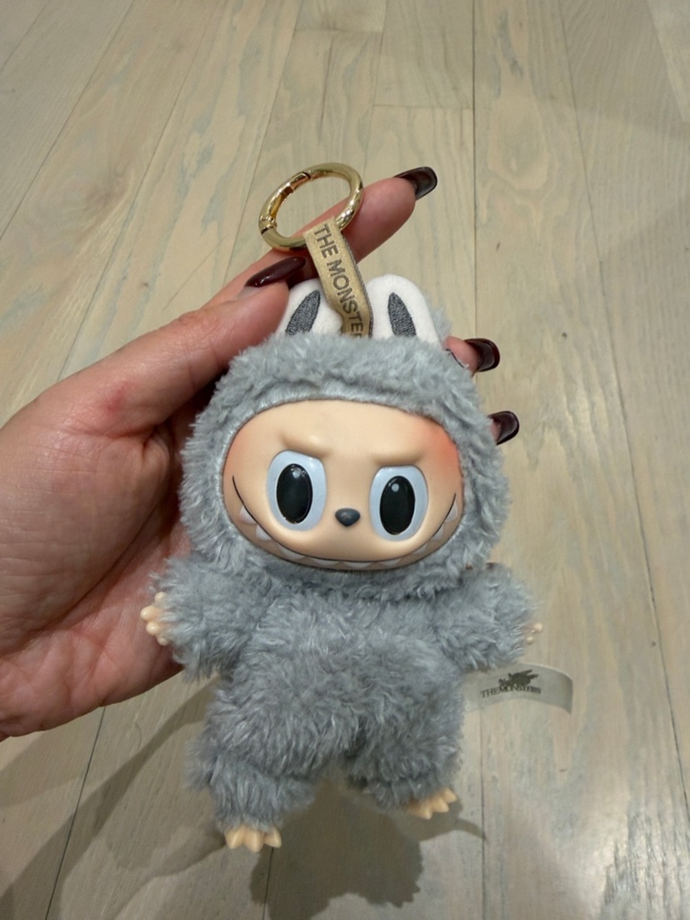 Pop mart Plush Bunny Keychain Bag Charm - Gray